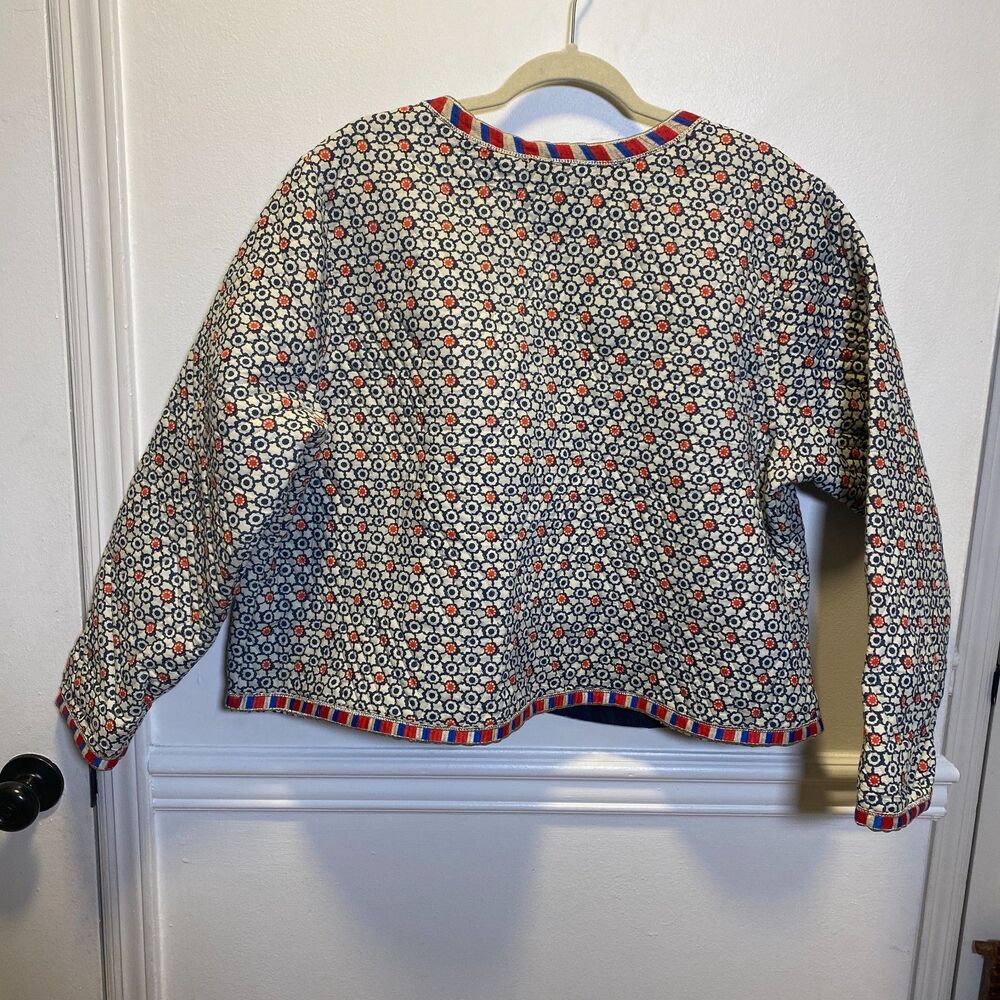 Joe Browns HX582 Quilted Floral Embroidered Jacket Navy Red Boho Cottagecore - Picture 2 of 8